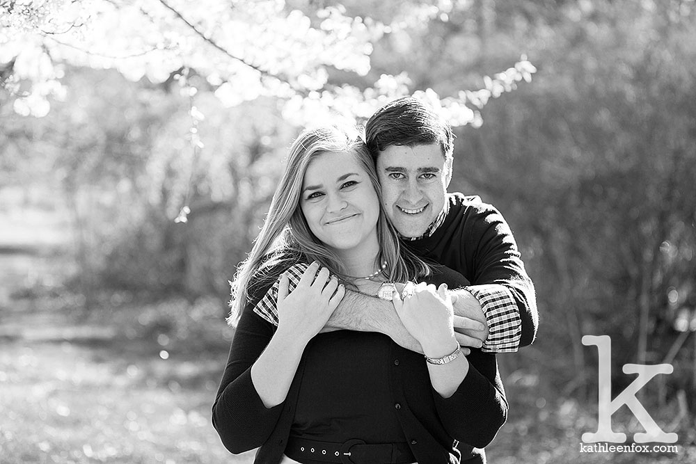 engagement photos during cherry blossom season in Branch Brook Park NJ