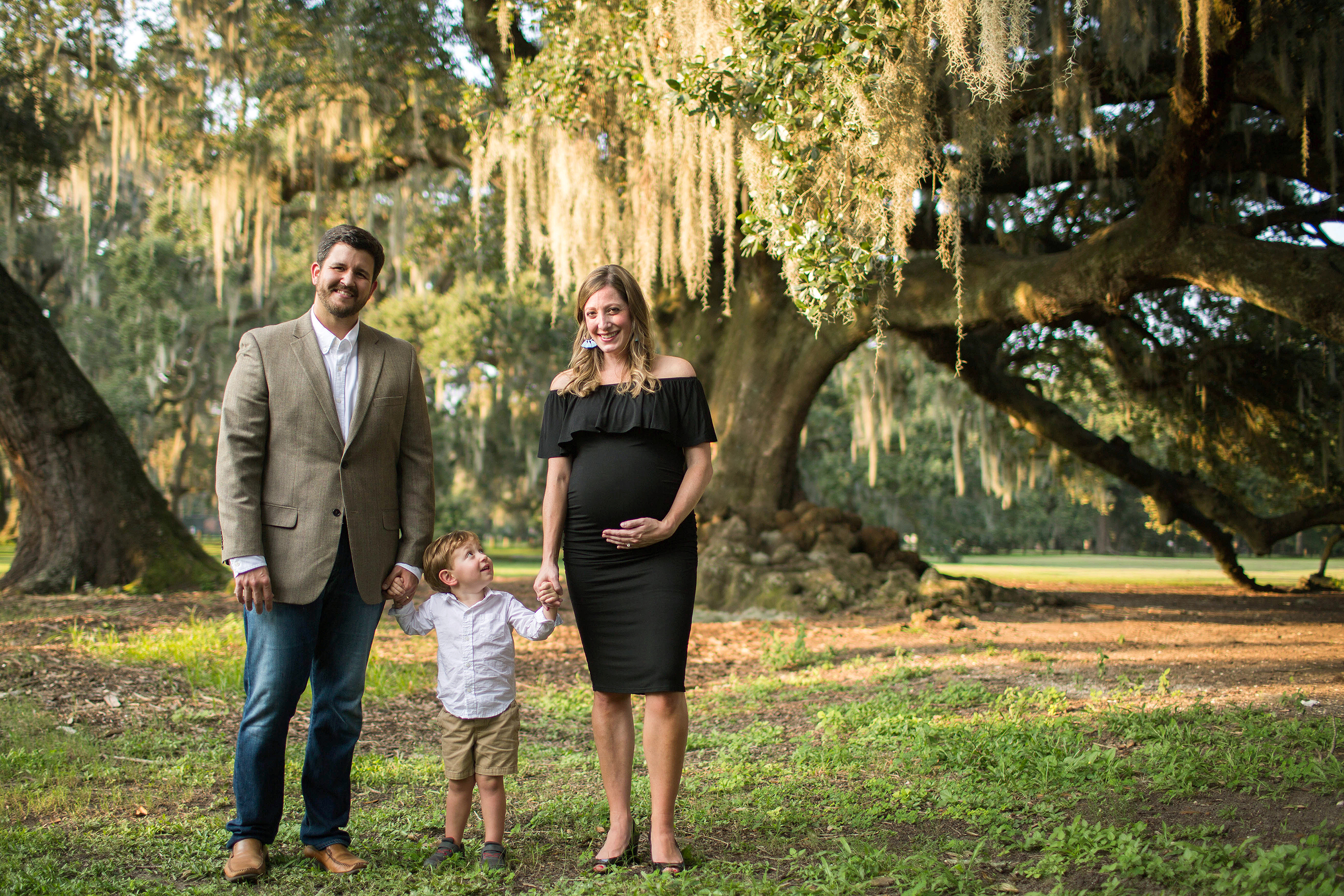 Family portraits at the Tree of Life in Audubon Park, New Orleans, Louisiana