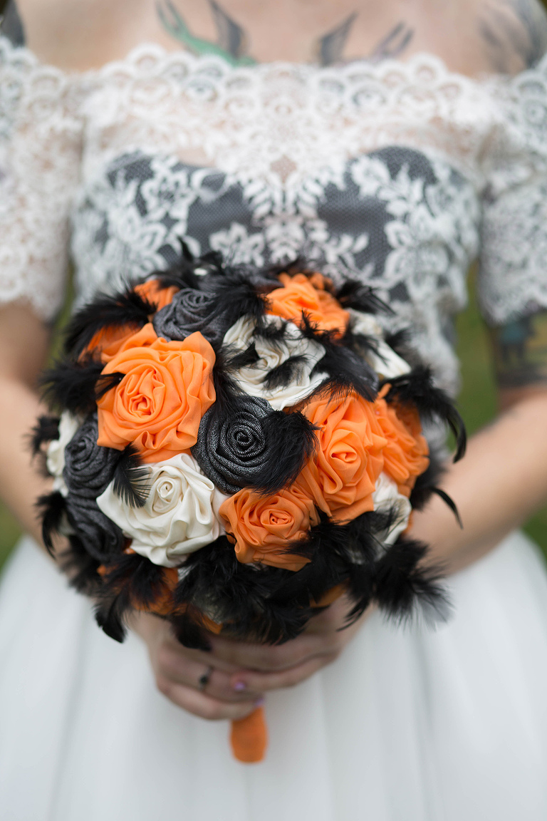 Halloween themed bridal bouquet