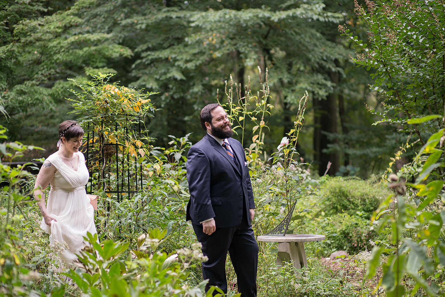 Chris and Sally's wedding at Thielke Arboretum in Glen Rock, NJ