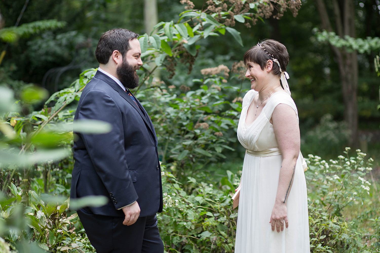 Chris and Sally's wedding at Thielke Arboretum in Glen Rock, NJ