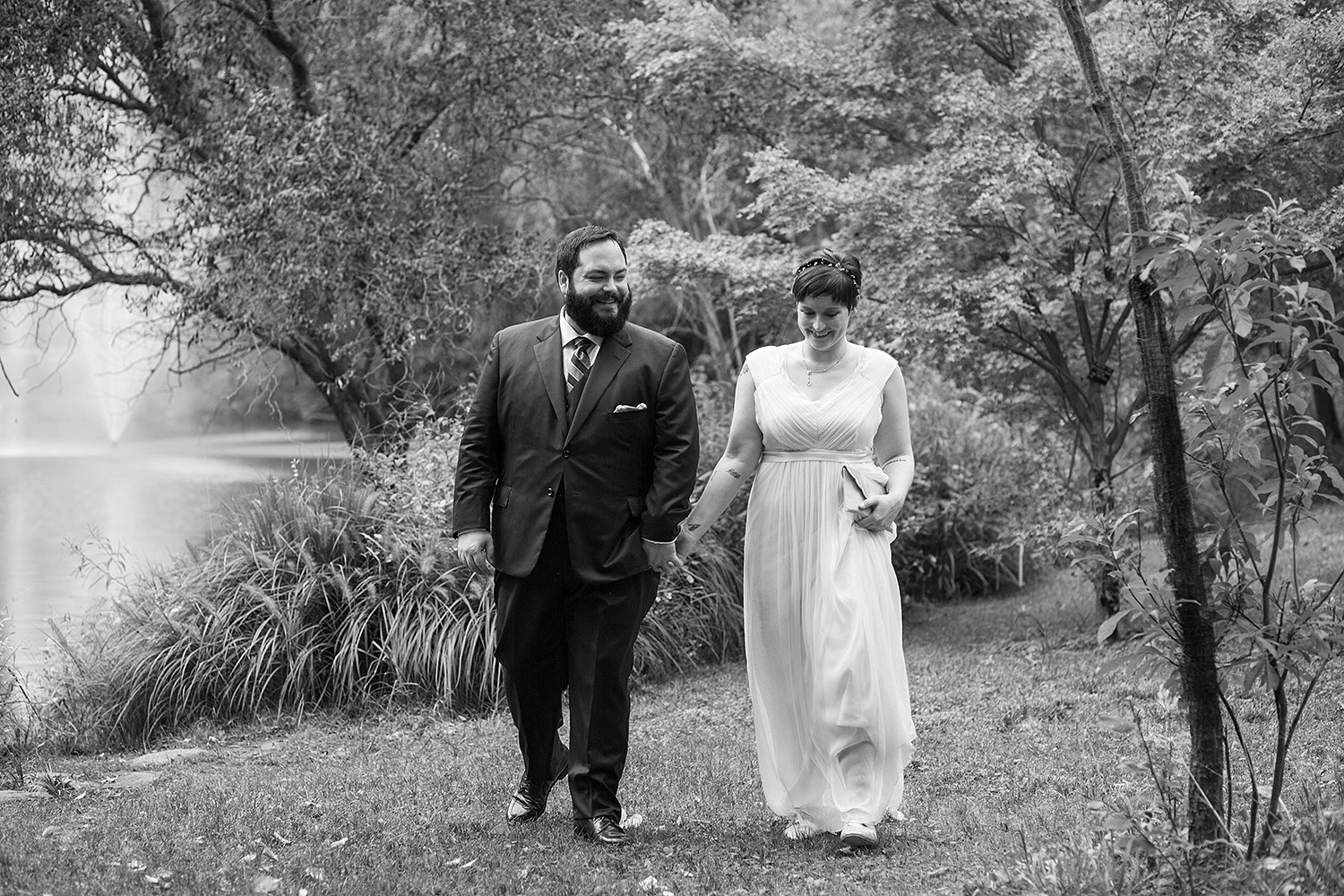 Chris and Sally's wedding at Thielke Arboretum in Glen Rock, NJ