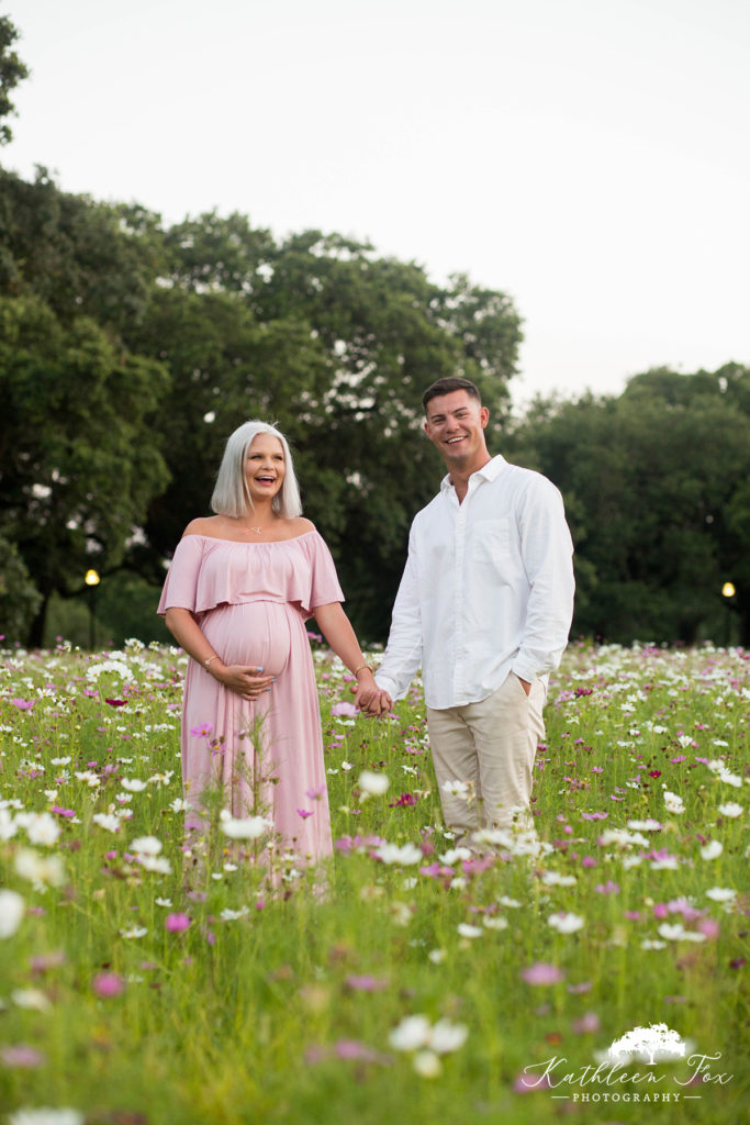 New Orleans City Park Maternity photos in wildflowers