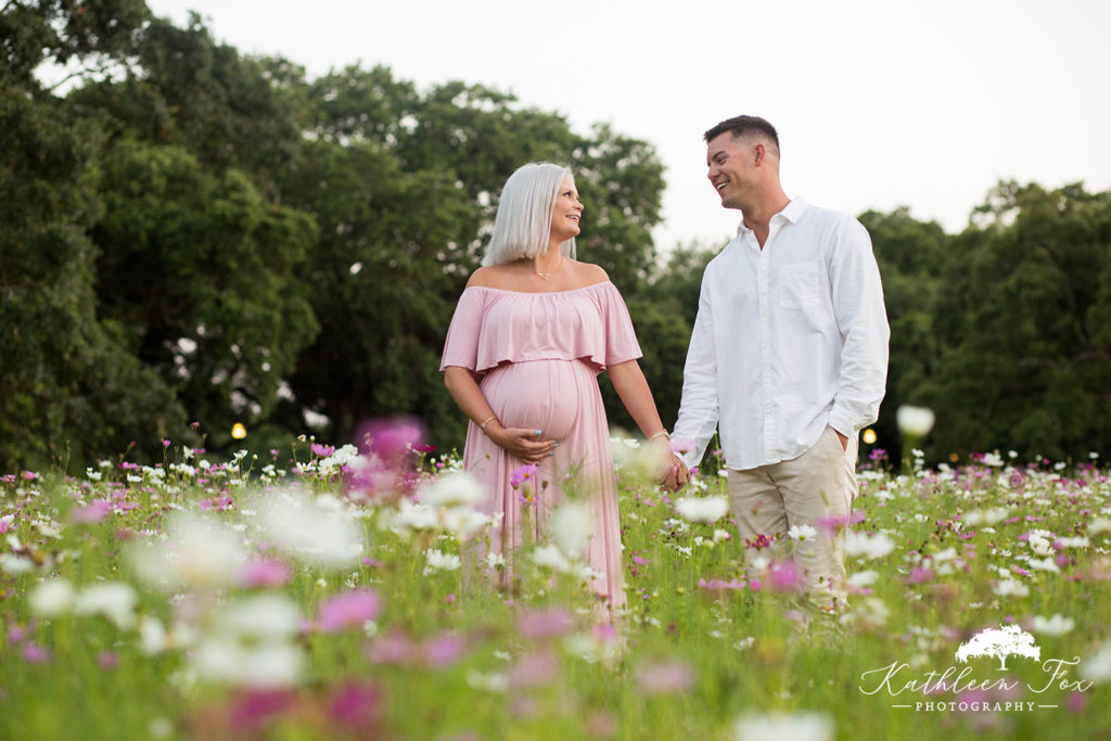 New Orleans City Park Maternity photos in wildflowers