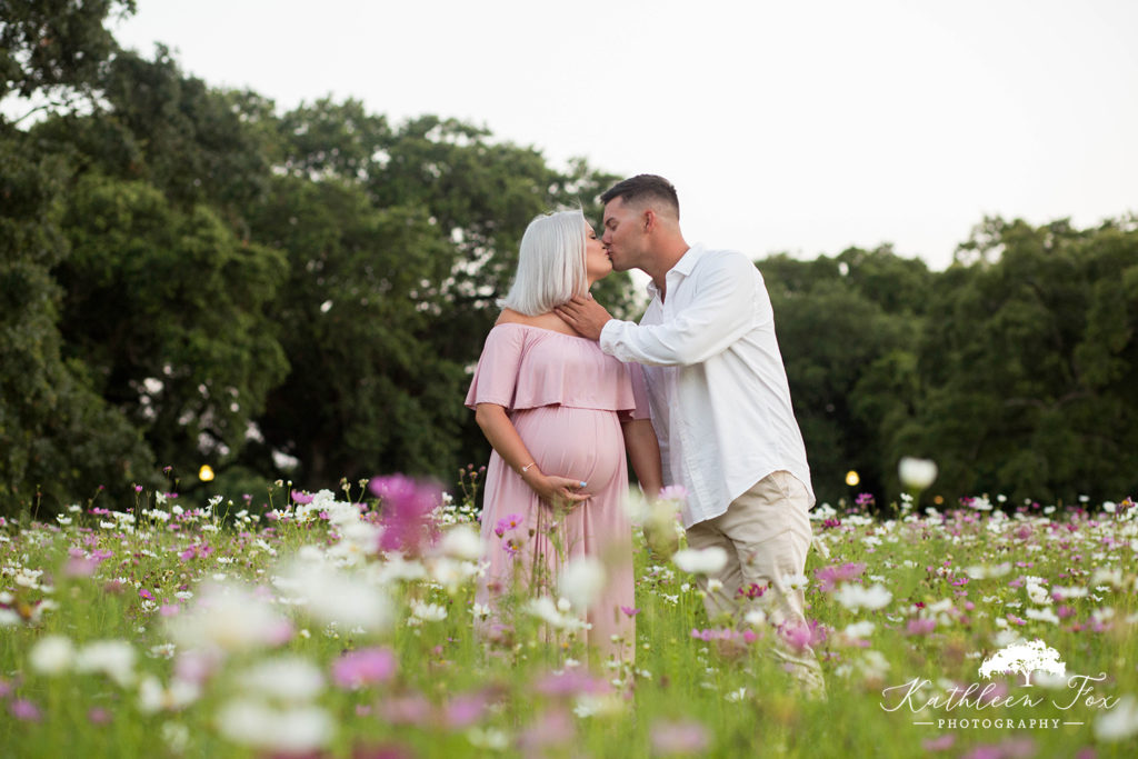 New Orleans City Park Maternity photos in wildflowers