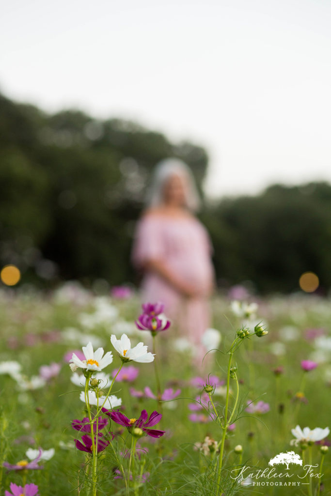New Orleans City Park Maternity photos in wildflowers