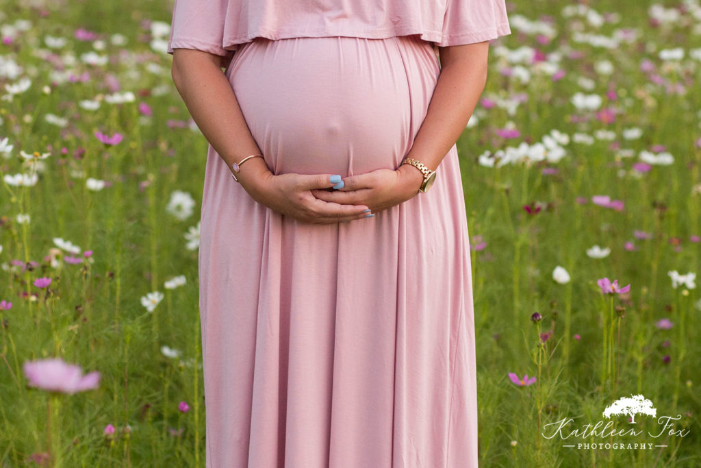 New Orleans City Park Maternity photos in wildflowers