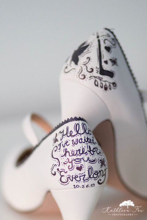 Hand painted wedding shoes
