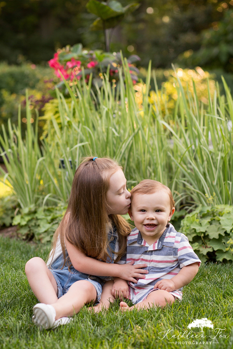 Family photos at Frelinghuysen Arboretum in Morristown NJ