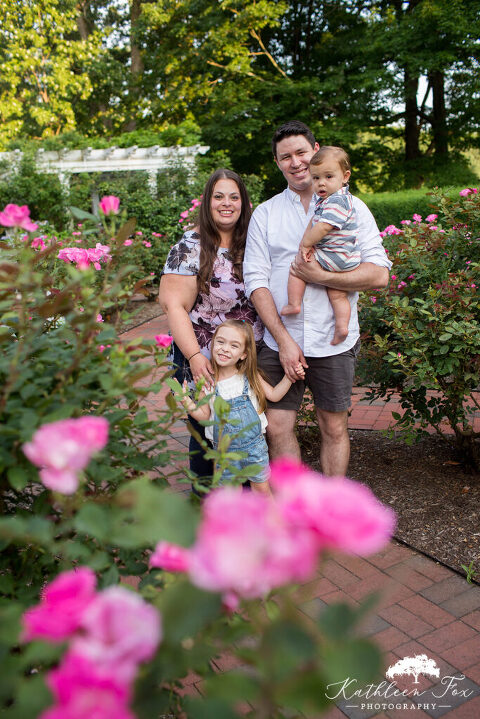 Family photos at Frelinghuysen Arboretum in Morristown NJ