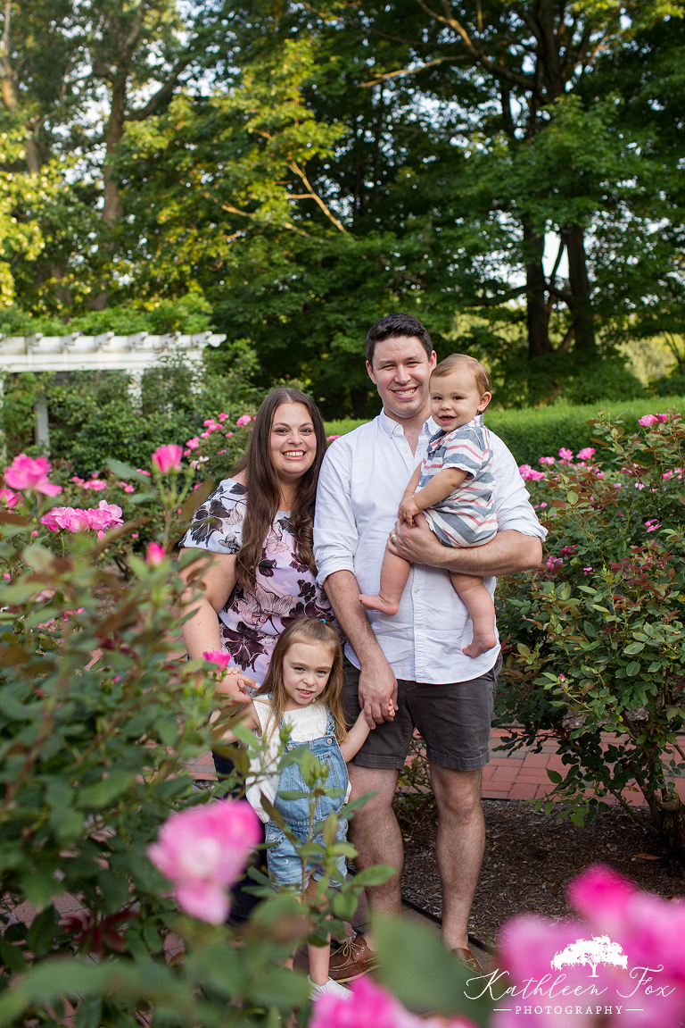 Family photos at Frelinghuysen Arboretum in Morristown NJ